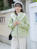 Academic Lolita Manteaux Pardessus vert Manches longues Polyester Hiver Outwears Lolita