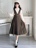 Academic Lolita Outfits Chemisier jupe à manches longues marron café
