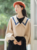 Academic Lolita Poncho Kaki Polyester Sailor Collar Fall Lolita Outwears