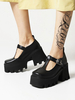 Académie Lolita Chaussures Escarpins à talons compensés en cuir PU noir classique