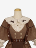 Académique Lolita Poncho Café Marron Polyester Été Lolita Boléro