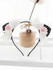 Accessoire Cheveux Doux Lolita Arc Color Block Oreille de Chat Blanc Fermoir Cheveux Lolita Déguisements Halloween