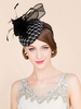 Accessoire Costume Rétro Femme Fascinator Chapeau Plumes Tulle Déguisements Halloween