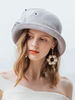 Accessoire Costume Rétro Femmes Chapeau Fascinator Gris Net Fleurs Chapeau Déguisements Halloween