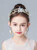 Accessoire de cheveux serre-tête de fille de fleur or décoré des perles