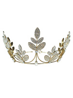 Accessoire de mariage de casque rétro couronne feuille coiffures en métal strass cheveux accessoires pour mariée