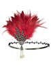 Accessoire de robe flapper des Années 1920 grande gatsby bandeau plumes rouges strass postiche Déguisements Halloween