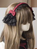 Accessoire gothique Lolita coiffure dentelle bow bicolore Déguisements Halloween