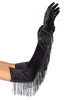 Accessoire pour femme en nylon noir unicolore avec frange 