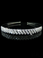 Accessoires argentés de cheveux de bandeau de strass de mariage de bandeau pour la mariée