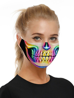 Accessoires Costume Masque Imprimé Crâne Laser Déguisements Halloween