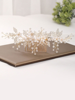 Accessoires de cheveux de cristal de métal dalliage de peigne de coiffes de mariage pour la mariée