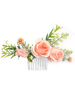 Accessoires de cheveux de fleur de soie de coiffe de mariage rose pour la mariée
