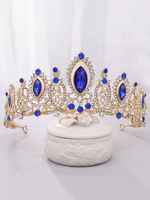 Accessoires de cheveux de mariée diadème en strass en métal avec strass