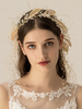 Accessoires de cheveux de mariée en cristal de feuille dor dalliage de cristal de feuille dalliage