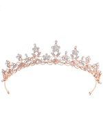 Accessoires de cheveux de mariée en métal de coiffe de mariage en or diadème en strass
