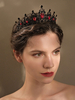 Accessoires de cheveux de mariée en métal de coiffure de mariage rouge noir