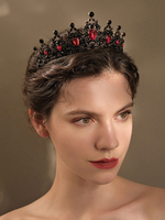Accessoires de cheveux de mariée en métal de coiffure de mariage rouge noir