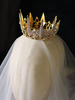 Accessoires de cheveux de mariée en métal de diadème de casque de mariage ivoire