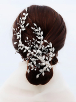 Accessoires de cheveux de mariée en métal imitation perle en épingle à cheveux à la main