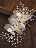 Accessoires de cheveux de mariée en métal pour casque de mariage blanc