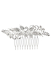Accessoires de cheveux de mariée perlée en argent peigne