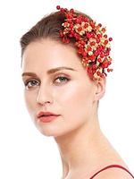 Accessoires de cheveux de mariée rouge