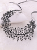 Accessoires de cheveux de résine synthétique de chapeaux de mariage de casque noir pour la mariée