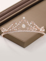 Accessoires de cheveux de strass dalliage en métal de diadème de mariage de casque pour la mariée