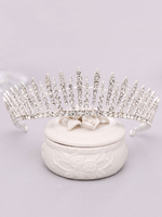 Accessoires de cheveux diadème de mariage en strass en métal avec strass pour la mariée
