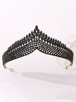 Accessoires de cheveux en métal de chapeaux de casque de mariage noir pour la mariée