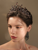 Accessoires de cheveux en métal de chapeaux de coiffe de mariage noirs pour la mariée