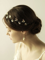 Accessoires de cheveux en métal de feuille de mariage accessoire de coiffe pour la mariée