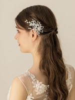 Accessoires de cheveux en métal de fleur de coiffe de mariage de coiffe pour la mariée