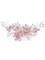 Accessoires de cheveux en métal de fleur de peigne de coiffe de mariage pour la mariée