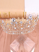 Accessoires de cheveux en métal de strass de casque de mariage blond pour la mariée