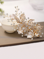 Accessoires de cheveux en métal strass feuille épingle à cheveux de mariage pour la mariée
