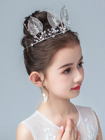 Accessoires de Cheveux Fille de Fille de Fleur en Argent Perles Argent Accessoire Métal
