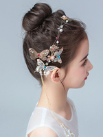 Accessoires de Cheveux Fille de Fille de Fleur Perles Rose Accessoire Métal