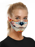 Accessoires de Costume Masque Crâne de Sucre Imprimé Déguisements Halloween