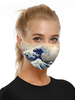 Accessoires de costume Masque imprimé vague Déguisements Halloween