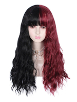 Accessoires de Lolita de fibre noire rouge profond de bloc de couleur noire de perruques Lolita douces