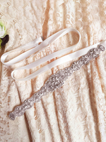 Accessoires de mariage blanc écru de mariage ceintures de strass de polyester pour les femmes