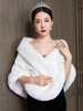 Accessoires de mariage rouge sans manches accessoires de fausse fourrure de couverture de mariage Ups