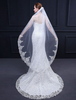 Accessoires de mariée en dentelle voile de voile écru ovale blanc appliques