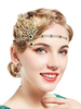 Accessoires de robe Flapper strass pierres précieuses années 1920 Great Gatsby Accessoire Vert Métal Femmes Déguisements Halloween Flapper Coiffes
