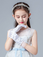 Accessoires Fille de Fleur Accessoires de Mariage Gants Fille de Fleur Ivoire Dentelle Courte Vacances