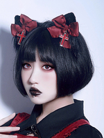 Accessoires gothiques Lolita Accessoire nœud croisé noir Divers
