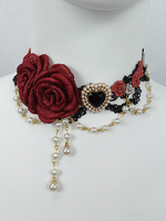 Accessoires Gothiques Lolita Chaînes Rose Clair Perles Ras De Cou Divers
