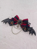 Accessoires gothiques Lolita Noeuds bordeaux Chaînes en dentelle Couvre-chef Divers